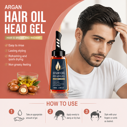 Argan Hair Styling Oil Gel – Lightweight Hold For Smooth Defined Hair