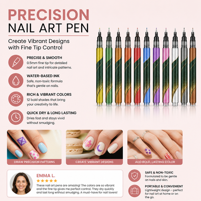 Precision Nail Art Pen – Create Vibrant Designs with Fine Tip Control
