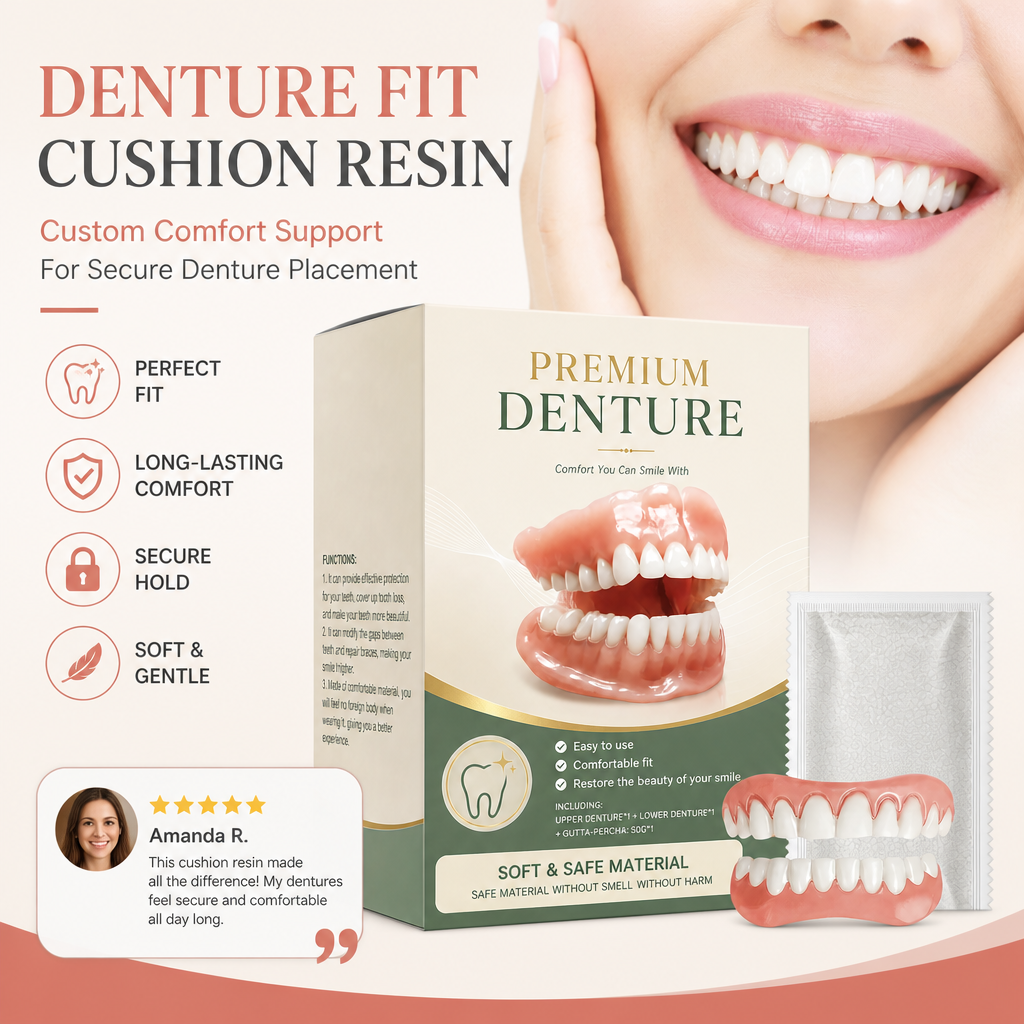 Denture Fit Cushion Resin – Custom Comfort Support For Secure Denture Placement