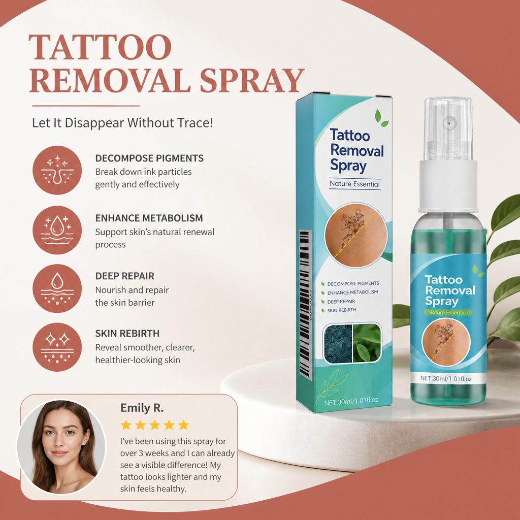 Tattoo Removal Spray – Gentle Skin Care Formula For Tattoo Appearance