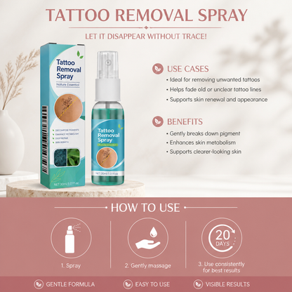 Tattoo Removal Spray – Gentle Skin Care Formula For Tattoo Appearance