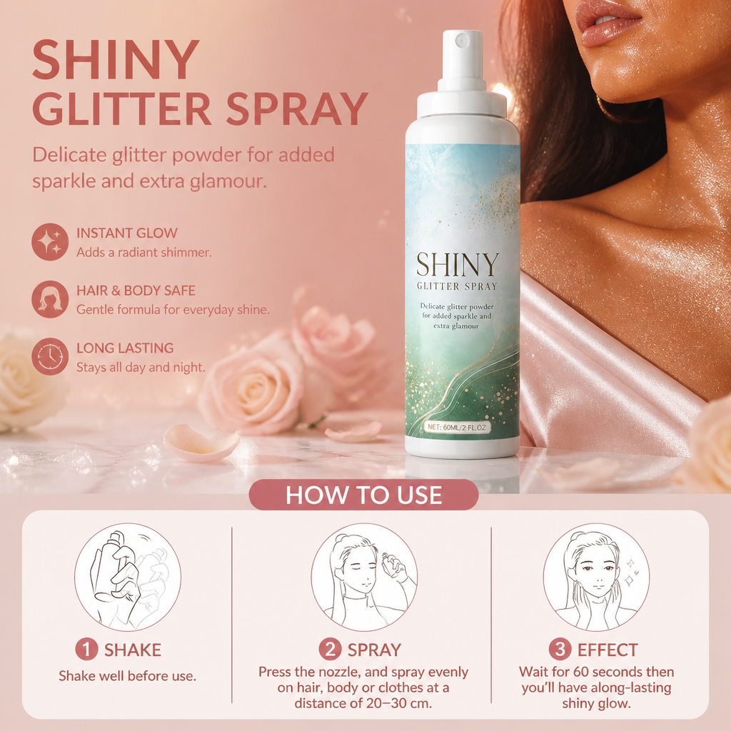 Shiny Glitter Spray – Sparkling Body And Hair Highlight Mist