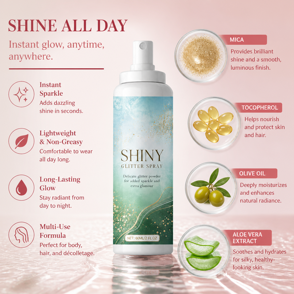 Shiny Glitter Spray – Sparkling Body And Hair Highlight Mist