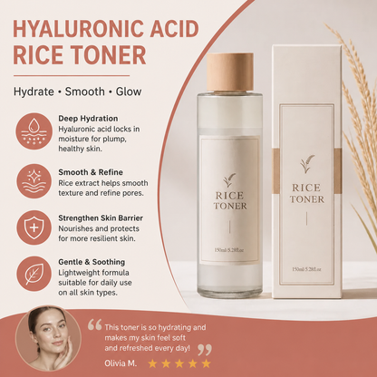 Hyaluronic Acid Rice Toner – Hydrating Formula for Smooth, Radiant Skin