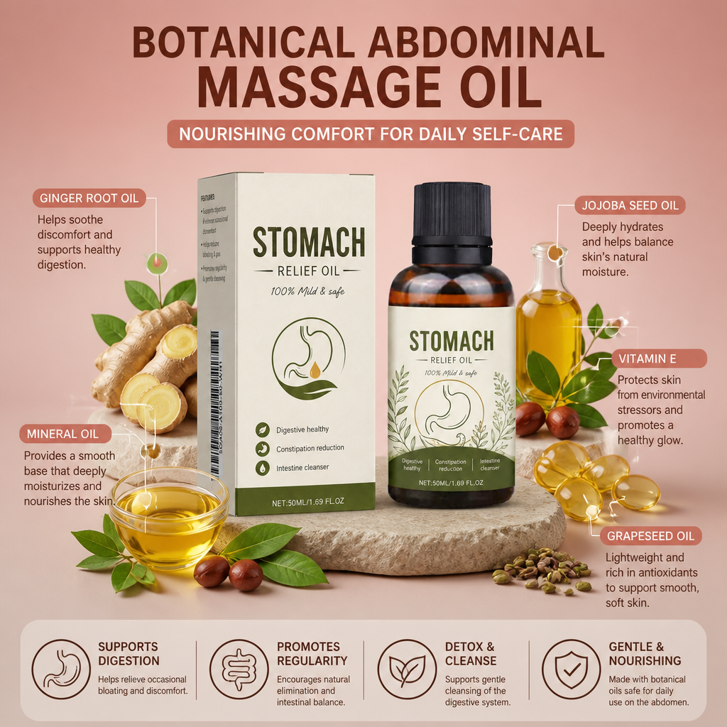 Botanical Abdominal Massage Oil – Nourishing Comfort for Daily Self-Care