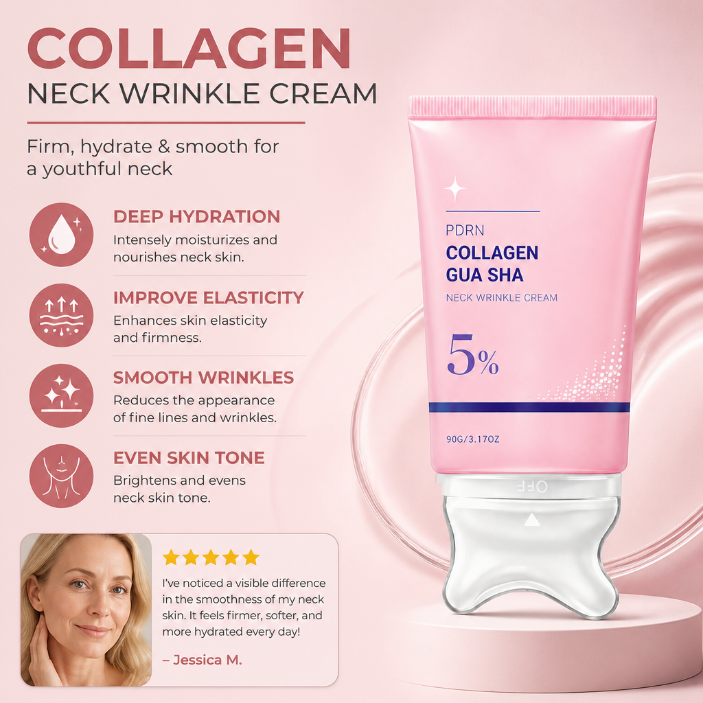 Collagen Neck Cream with Massage Applicator – Hydrates & Smooths Neck Skin