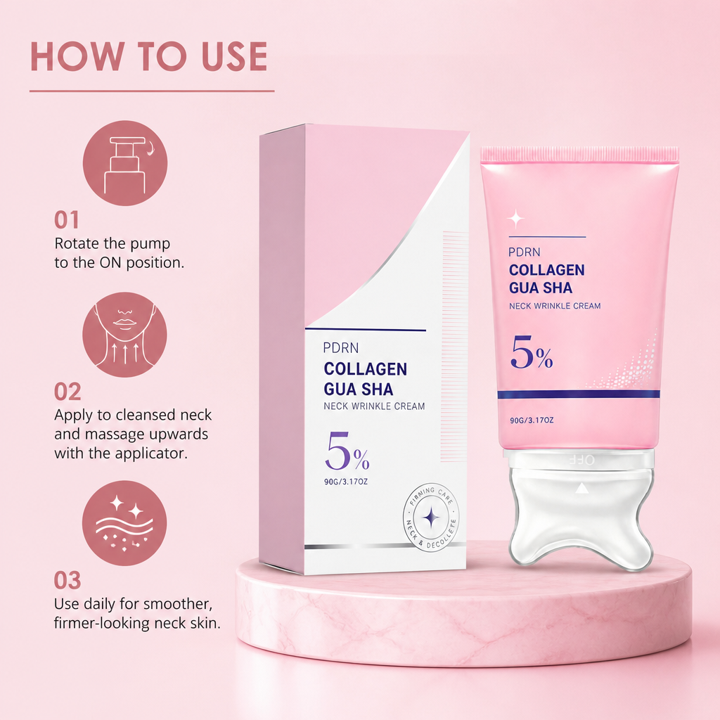 Collagen Neck Cream with Massage Applicator – Hydrates & Smooths Neck Skin