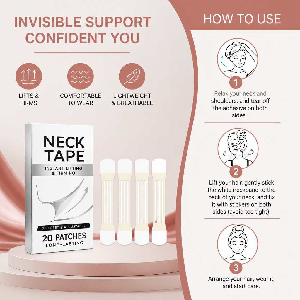 Invisible Neck Lift Tape – Firming Adhesive Strips for a Smooth Neckline
