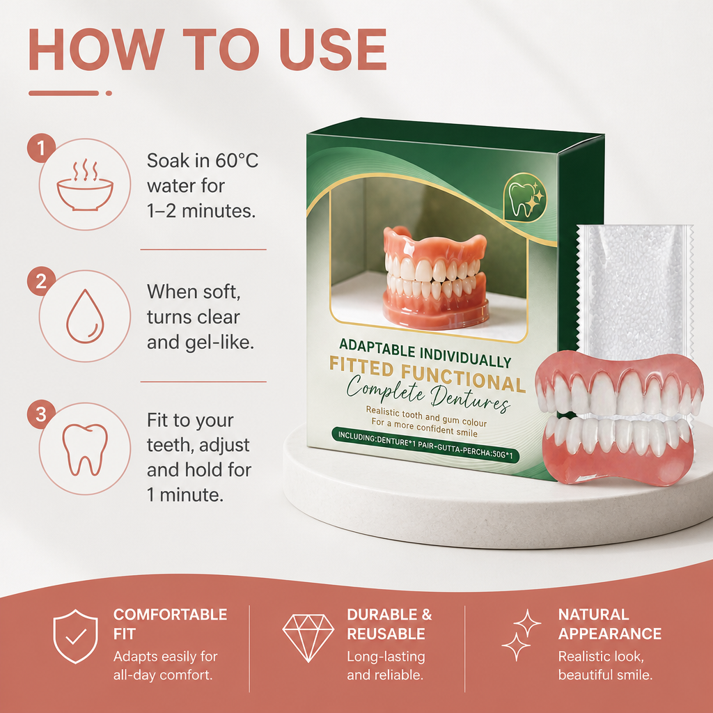 Custom Fit Denture Resin Material – Comfortable Adjustable Denture Support
