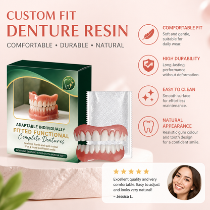 Custom Fit Denture Resin Material – Comfortable Adjustable Denture Support