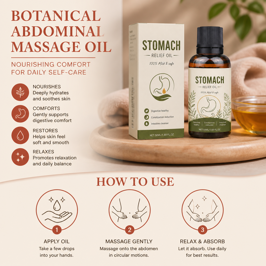 Botanical Abdominal Massage Oil – Nourishing Comfort for Daily Self-Care