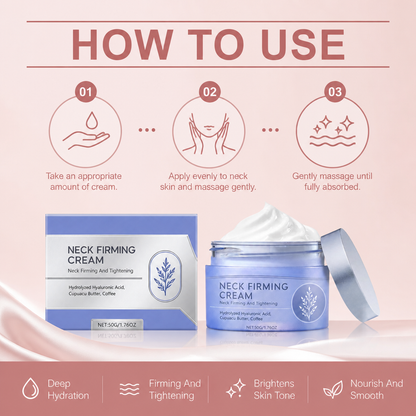 Neck Firming Cream with Hyaluronic Acid & Cocoa Butter for Smooth Skin