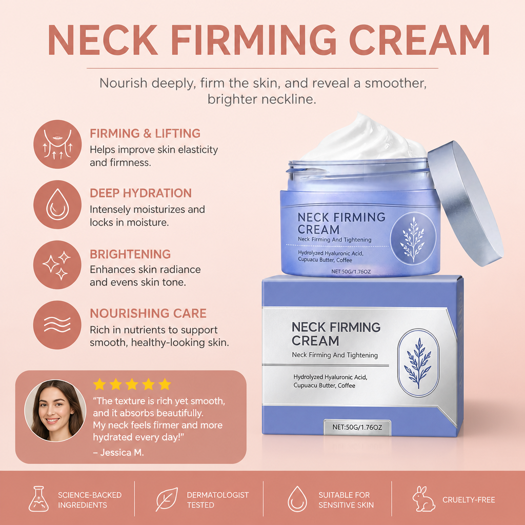 Neck Firming Cream with Hyaluronic Acid & Cocoa Butter for Smooth Skin
