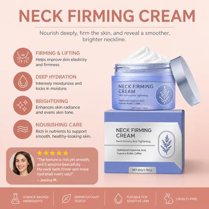 Neck Firming Cream with Hyaluronic Acid & Cocoa Butter for Smooth Skin