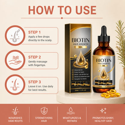 Biotin Hair Growth Oil for Nourished and Healthy-Looking Hair