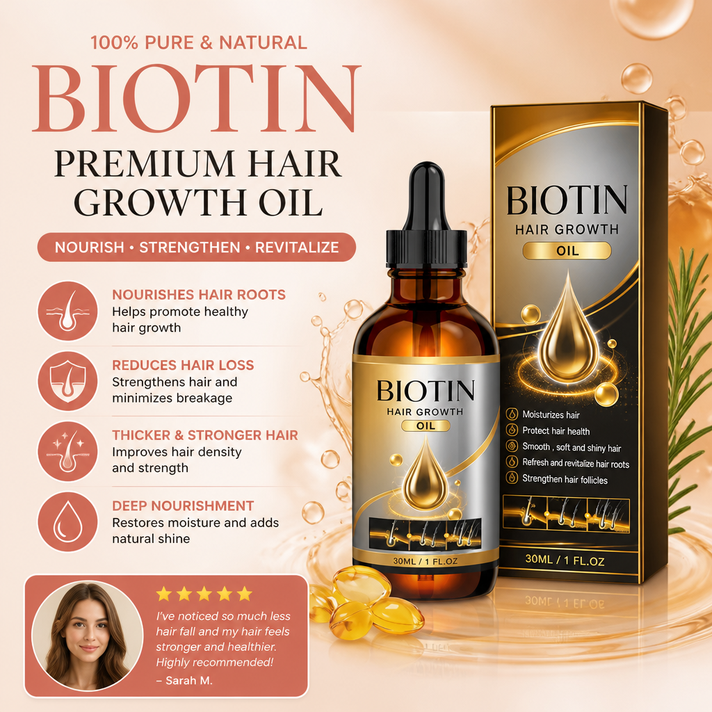 Biotin Hair Growth Oil for Nourished and Healthy-Looking Hair