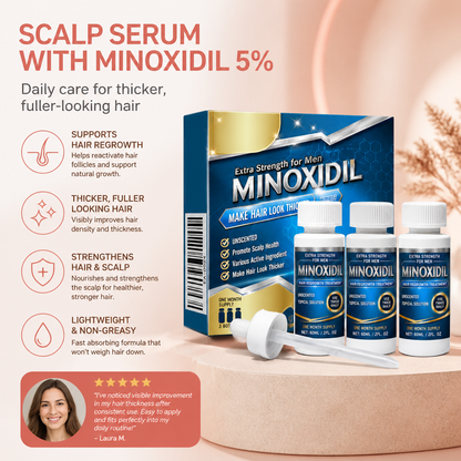 Minoxidil 5% Scalp Serum – Lightweight Formula For Fuller-Looking Hair & Care