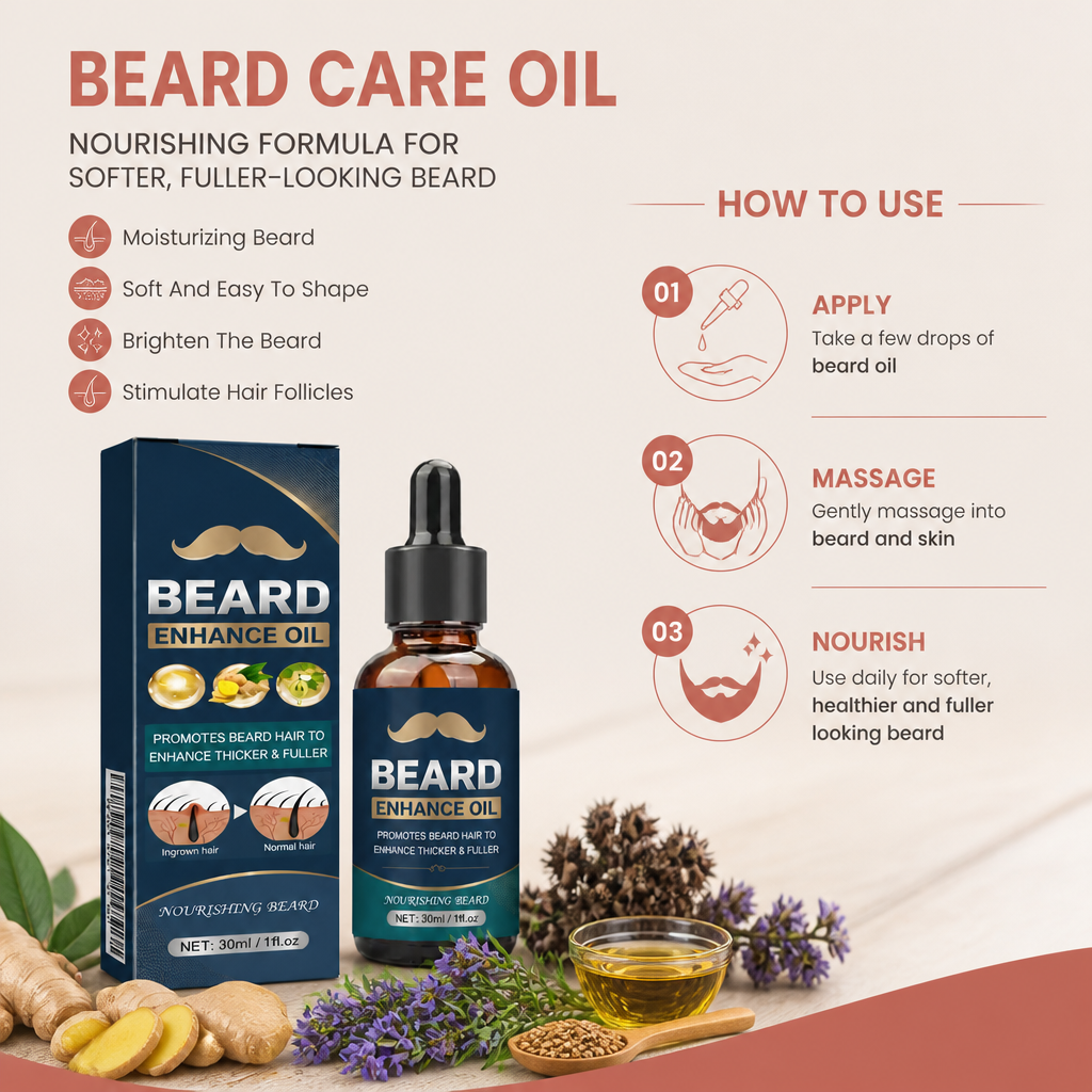 Beard Care Oil – Nourishing Formula For Softer, Fuller-Looking Beard