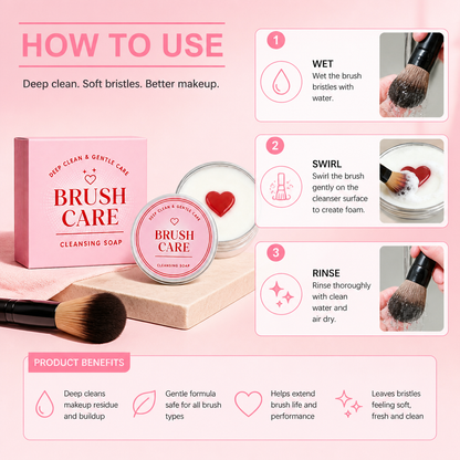 Deep-Clean Makeup Brush Cleansing Soap for Fresh, Soft Bristles