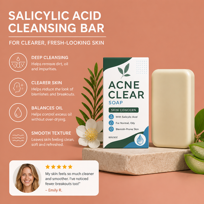 Salicylic Acid Cleansing Bar for Clearer, Fresh-Looking Skin