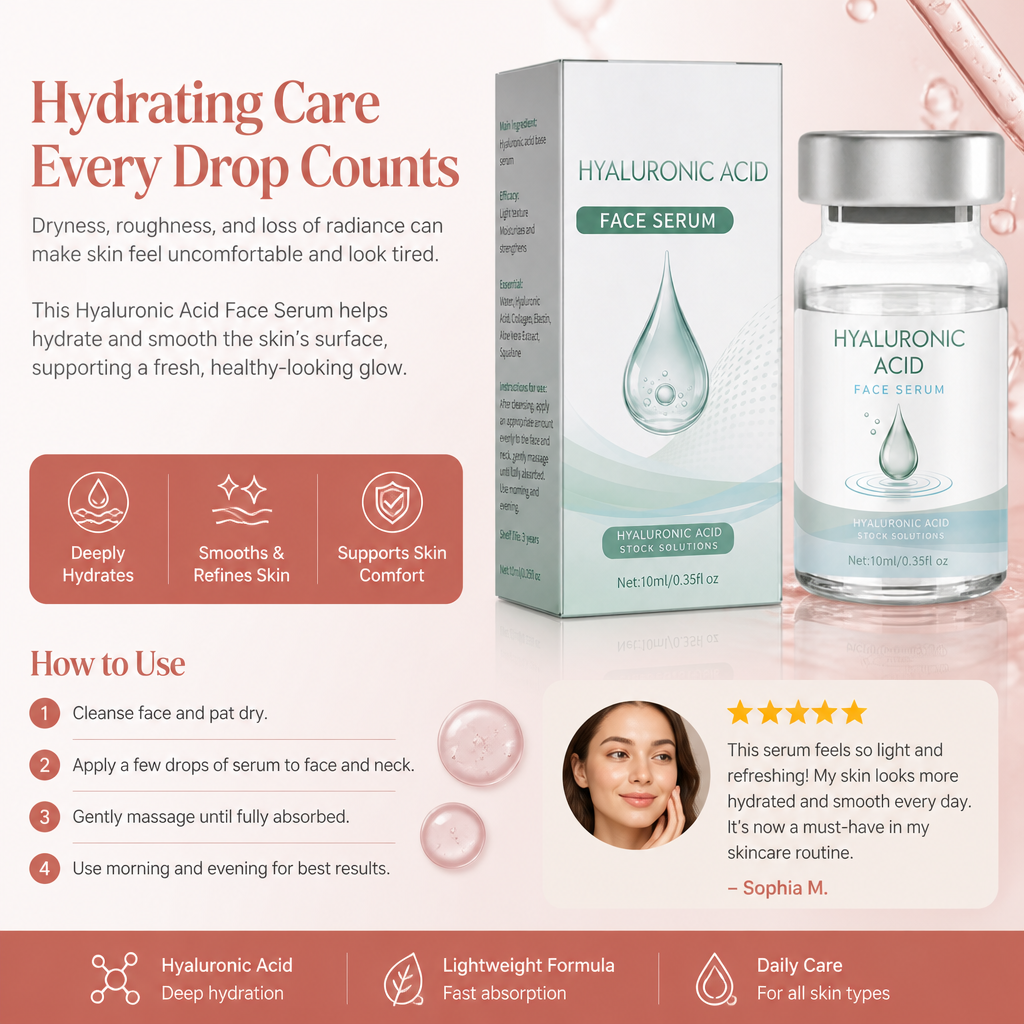 Hyaluronic Acid Face Serum – Deep Hydration for Smooth, Plump-Looking Skin