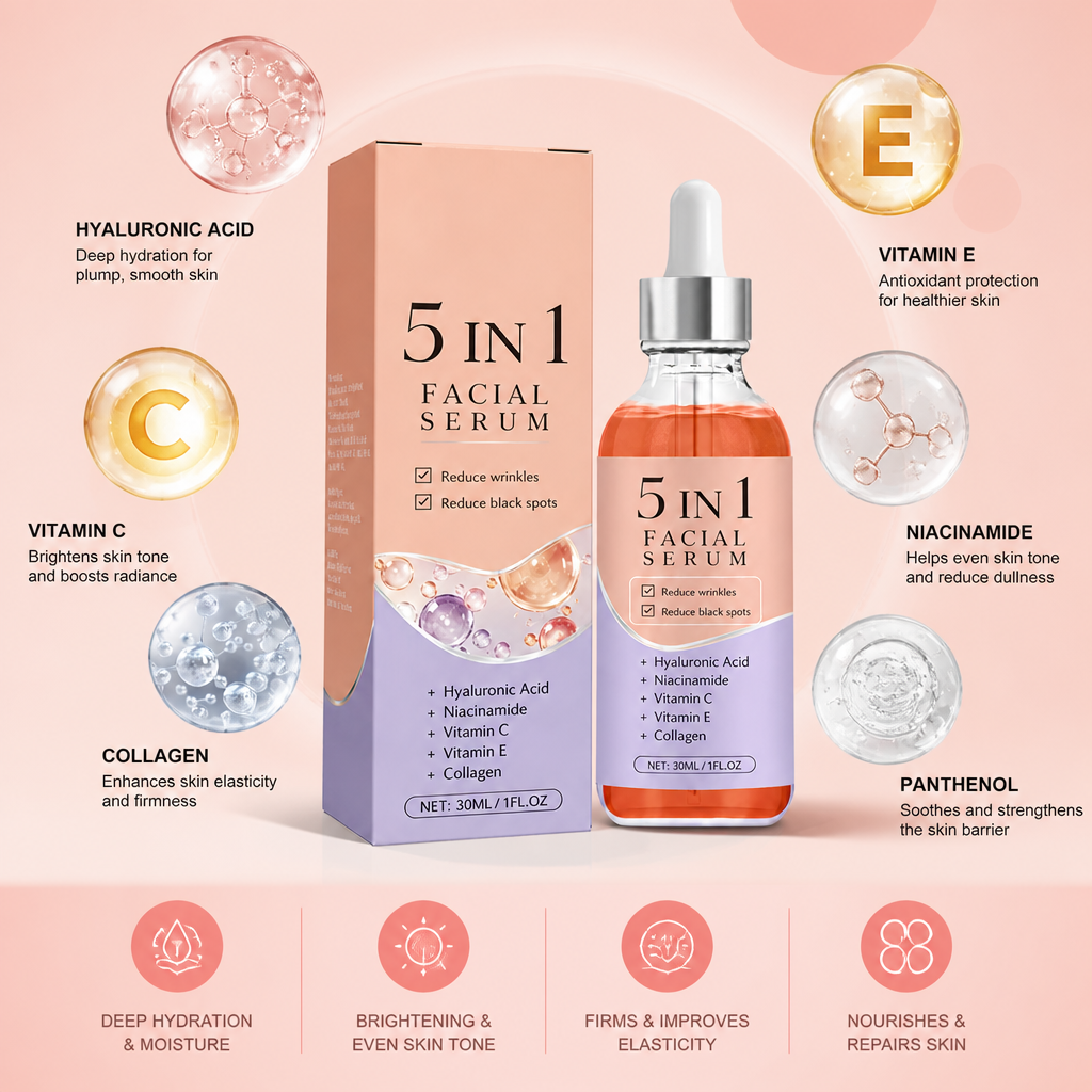 5-in-1 Facial Serum – Brightening Hydration for Smooth, Radiant Skin