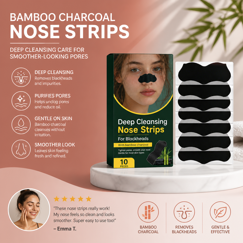 Bamboo Charcoal Nose Strips – Deep Cleansing Care for Smoother-Looking Pores