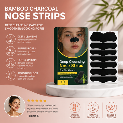 Bamboo Charcoal Nose Strips – Deep Cleansing Care for Smoother-Looking Pores