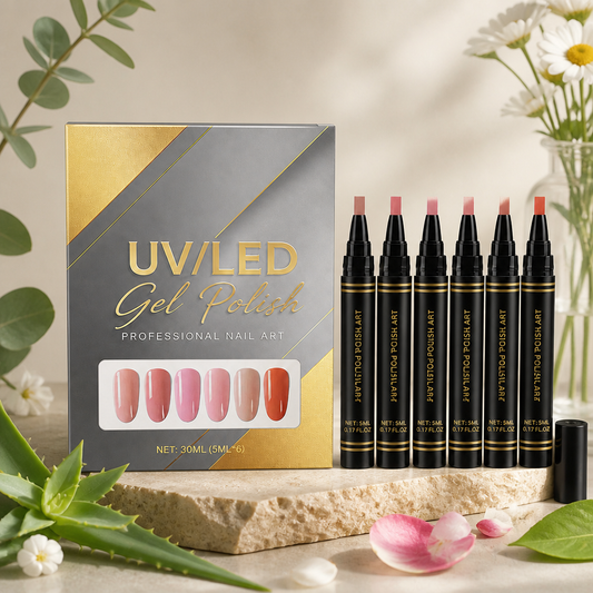 UV/LED Gel Nail Polish Set – Soft Nude Shades For Elegant Nail Looks