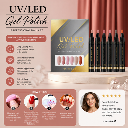 UV/LED Gel Nail Polish Set – Soft Nude Shades For Elegant Nail Looks