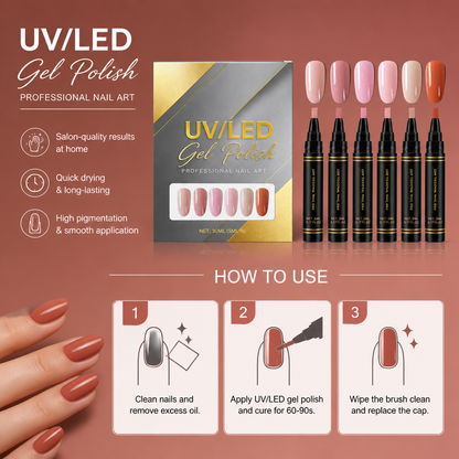 UV/LED Gel Nail Polish Set – Soft Nude Shades For Elegant Nail Looks
