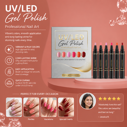 UV/LED Gel Nail Polish Set – Glossy Colors For Creative Nail Looks