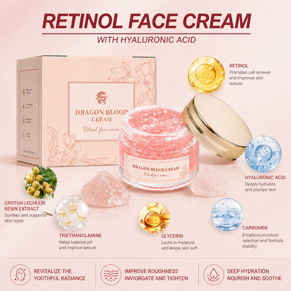 Retinol Face Cream With Hyaluronic Acid For Smooth Radiant Skin