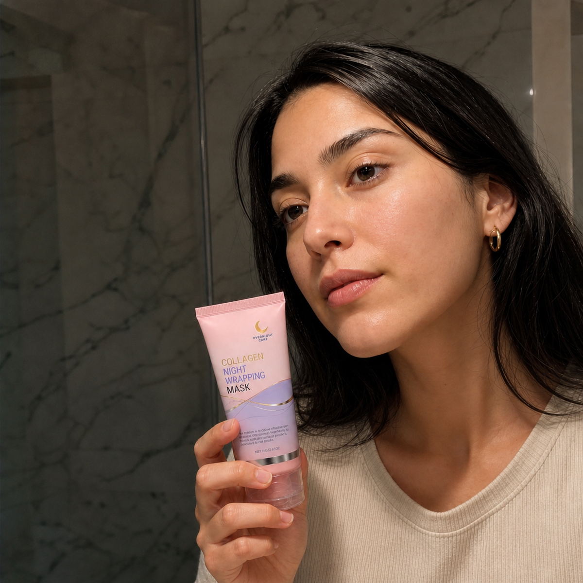 Beauty Britain model with soft glowing morning skin