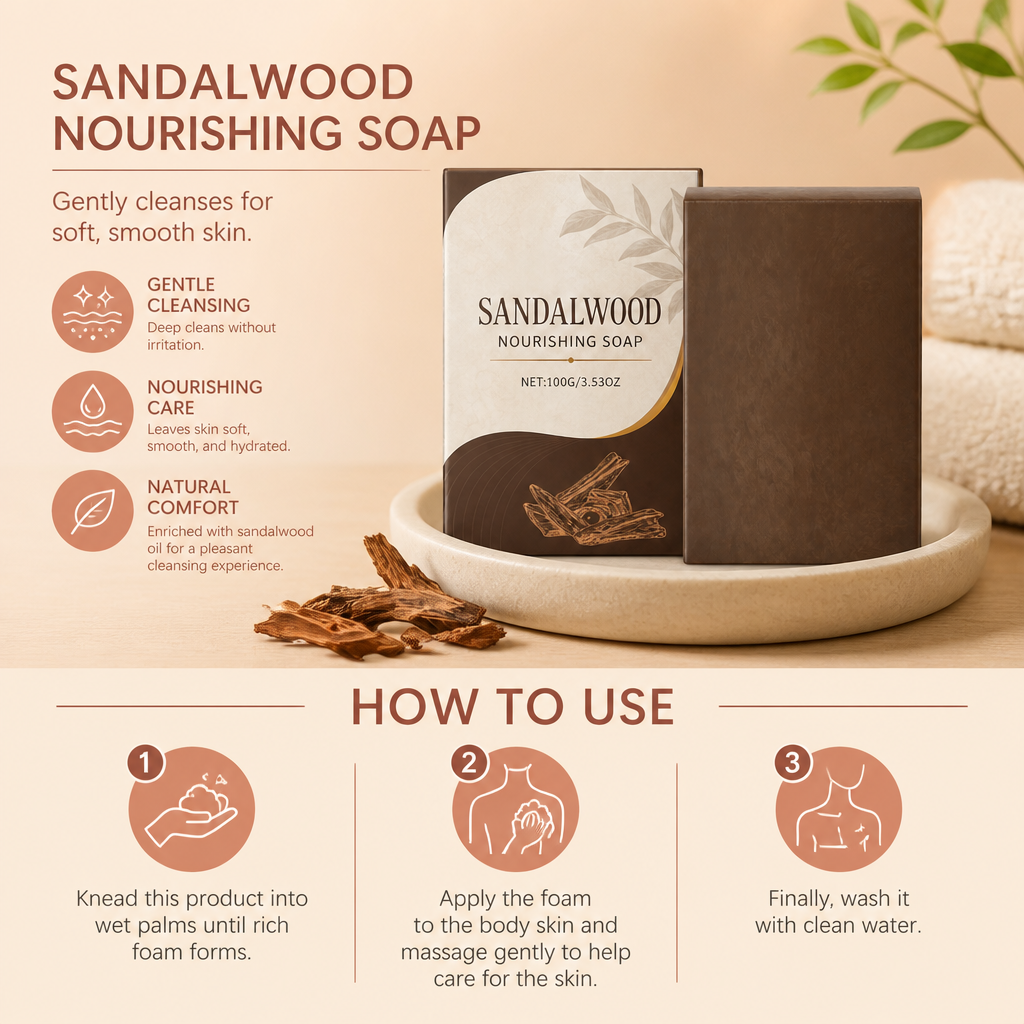 Sandalwood Nourishing Soap – Gently Cleanses for Soft, Smooth Skin