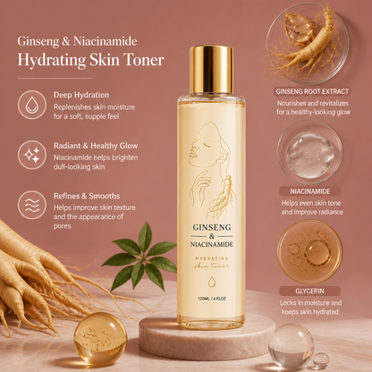 Ginseng & Niacinamide Hydrating Toner – Deep Hydration for Radiant-Looking Skin