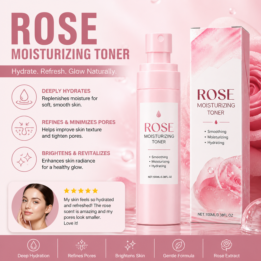 Rose Moisturizing Toner – Hydrates for Soft, Smooth, Radiant-Looking Skin