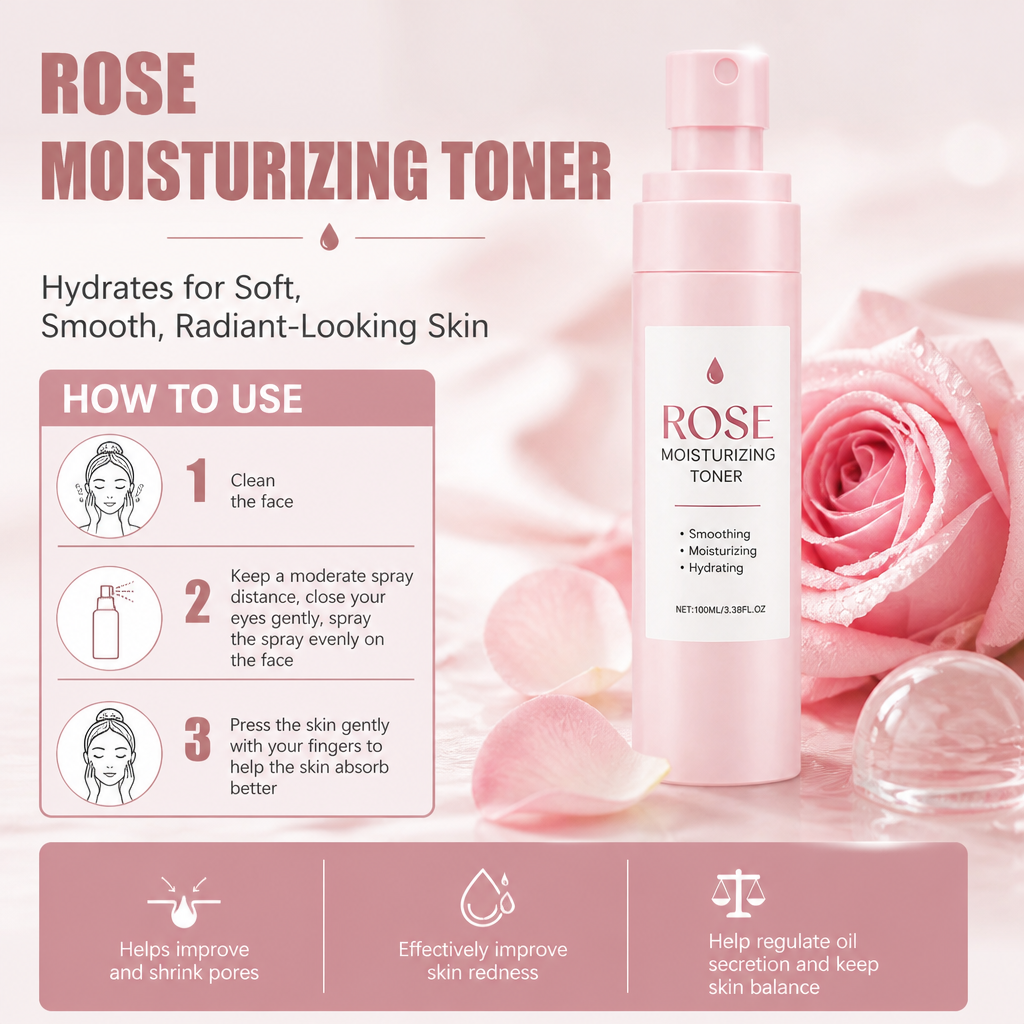 Rose Moisturizing Toner – Hydrates for Soft, Smooth, Radiant-Looking Skin