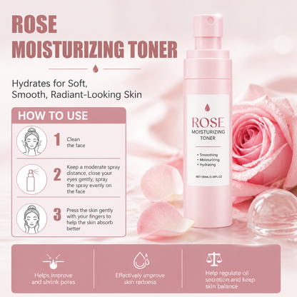 Rose Moisturizing Toner – Hydrates for Soft, Smooth, Radiant-Looking Skin