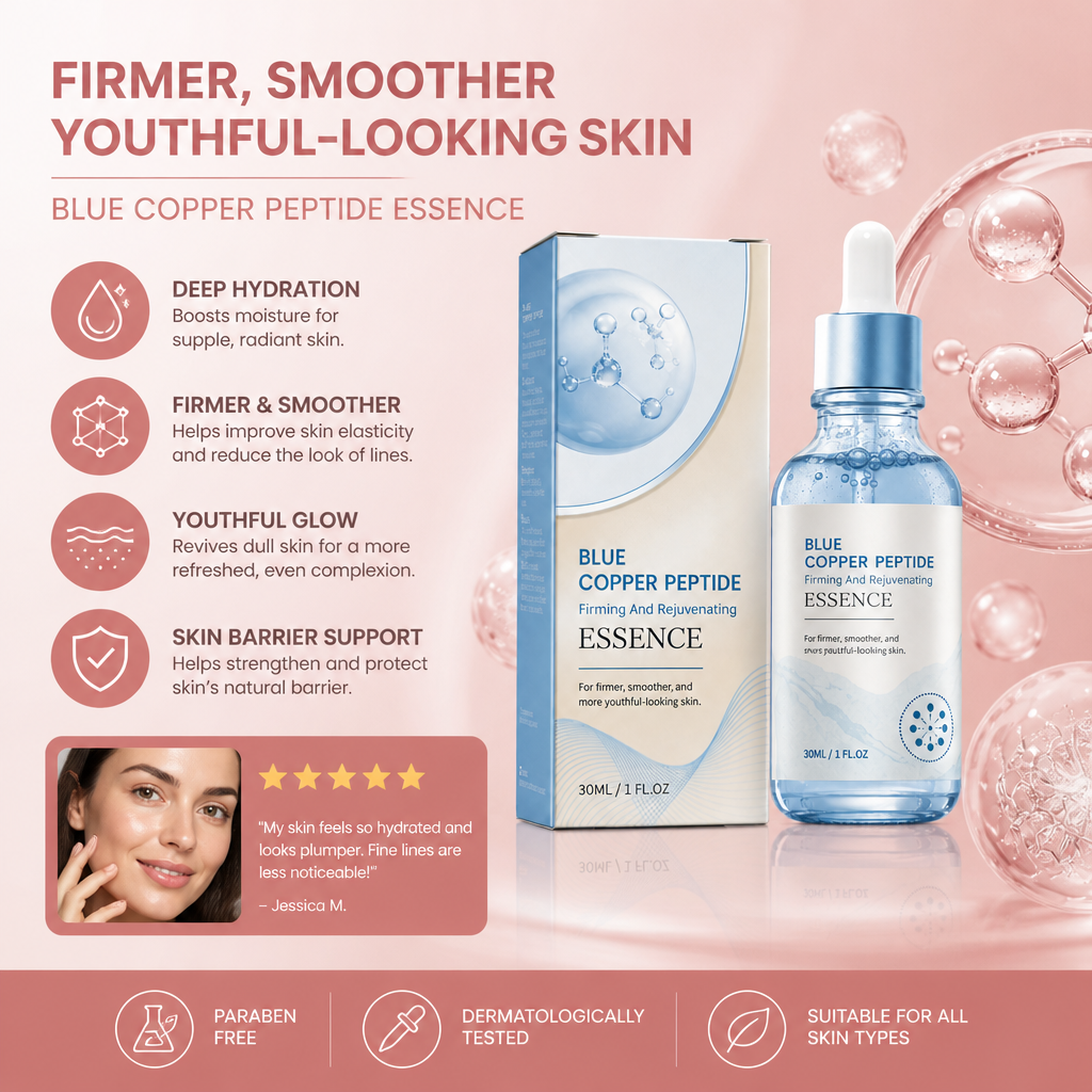 Blue Copper Peptide Essence – Hydrates for Firmer, Smoother-Looking Skin