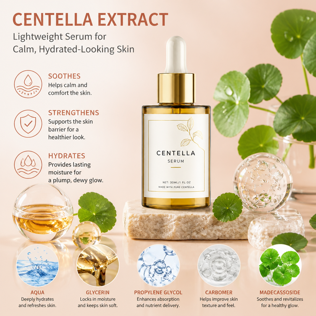 Centella Extract – Lightweight Serum for Calm, Hydrated-Looking Skin