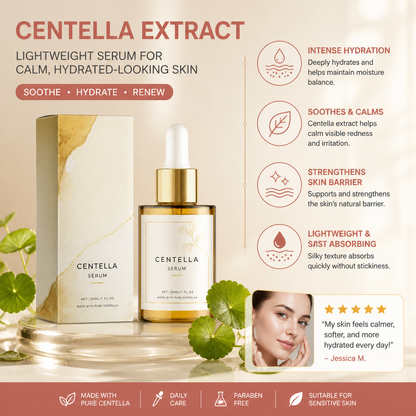 Centella Extract – Lightweight Serum for Calm, Hydrated-Looking Skin