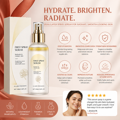 Hydrating Dual-Layer Spray Serum for Radiant, Smooth-Looking Skin