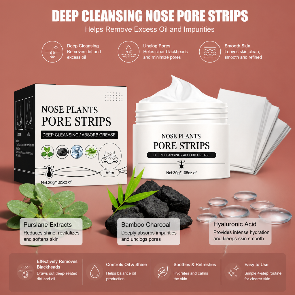 Deep Cleansing Nose Pore Strips – Helps Remove Excess Oil and Impurities