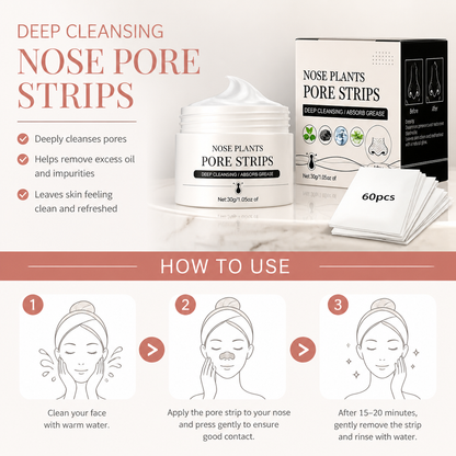 Deep Cleansing Nose Pore Strips – Helps Remove Excess Oil and Impurities