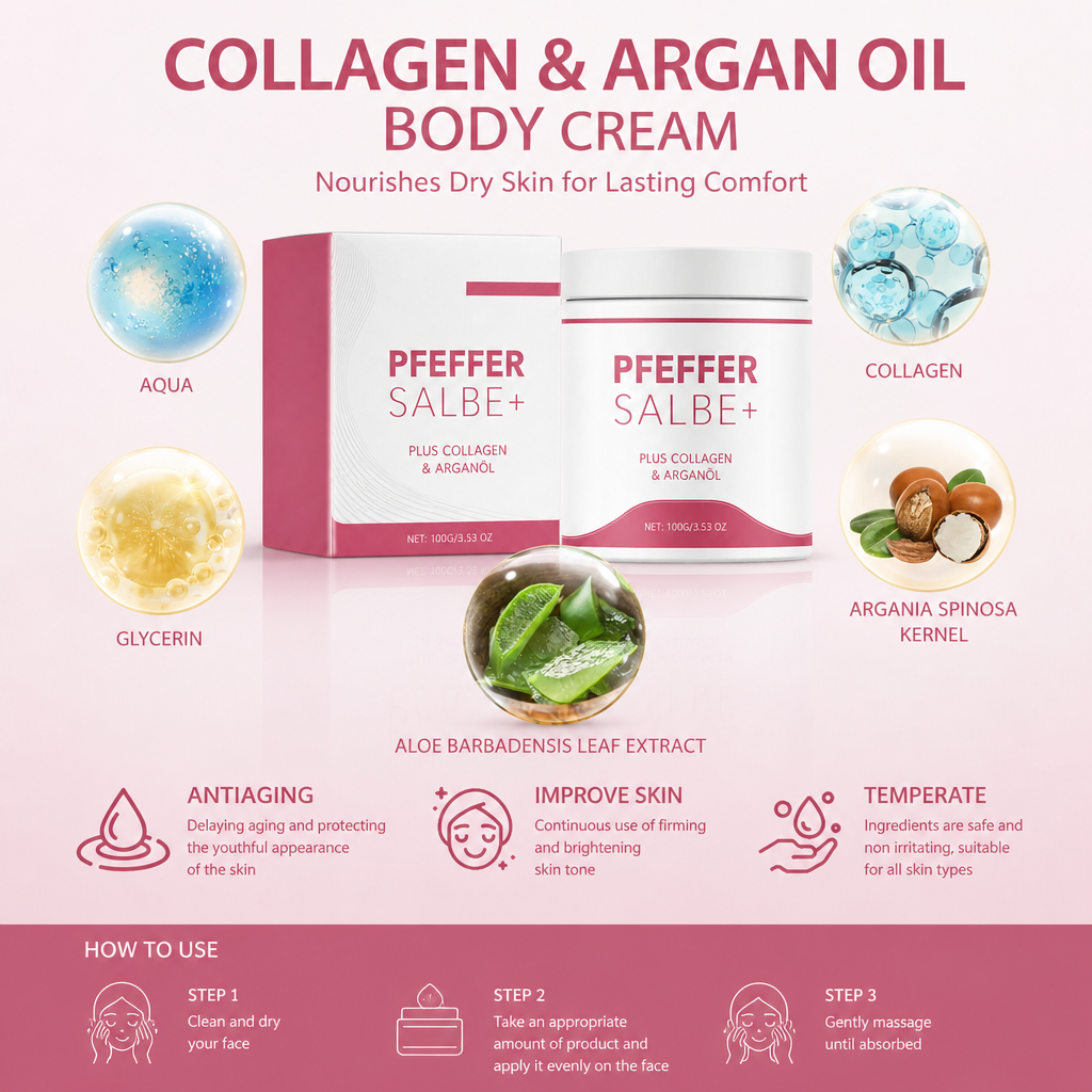 Collagen & Argan Oil Body Cream – Nourishes Dry Skin for Lasting Comfort