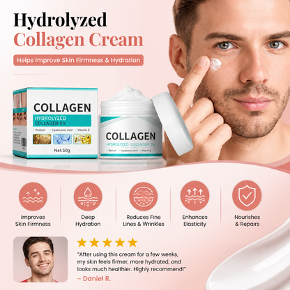 Hydrolyzed Collagen Cream – Helps Improve Skin Firmness & Hydration