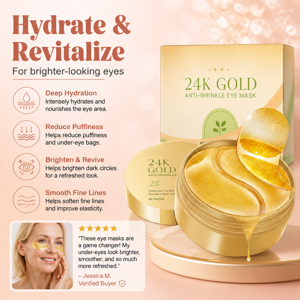 Gold Collagen Eye Masks – Hydrating Care for Brighter-Looking Eyes