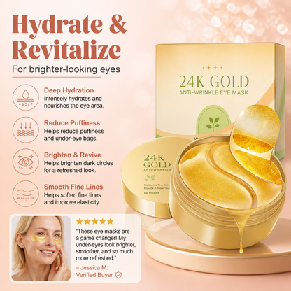 Gold Collagen Eye Masks – Hydrating Care for Brighter-Looking Eyes