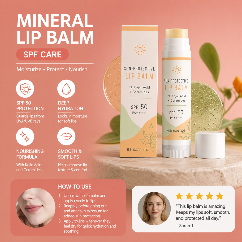 Mineral Lip Balm SPF Care – Hydrating Formula for Soft Smooth Lips